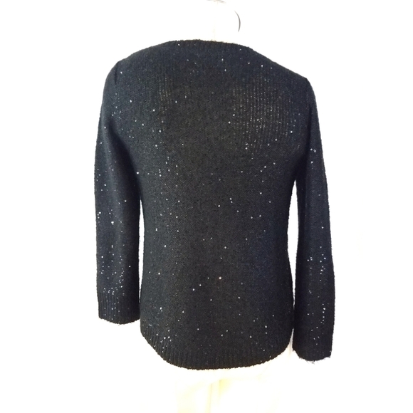 Anne Klein Size XS Black Sequin Sweater - Picture 3 of 6